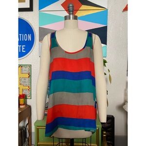 Flowy striped Jack top with split back